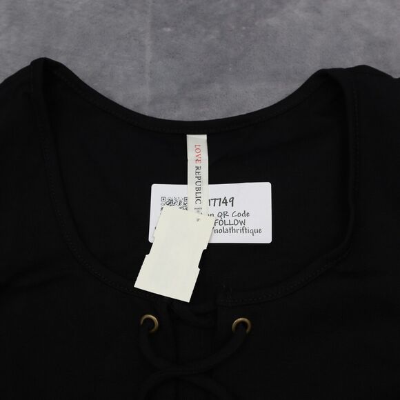 Love Republic Dress Womens M Black Plain Sleeveless Scoop Neck Pencil Cut - Picture 8 of 16